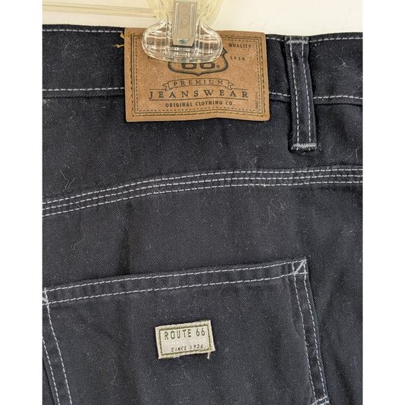 NEW Y2K Route 66 Junior Carpenter Jeans 17/18 Black Wide Leg Streetwear Vintage - Picture 4 of 12